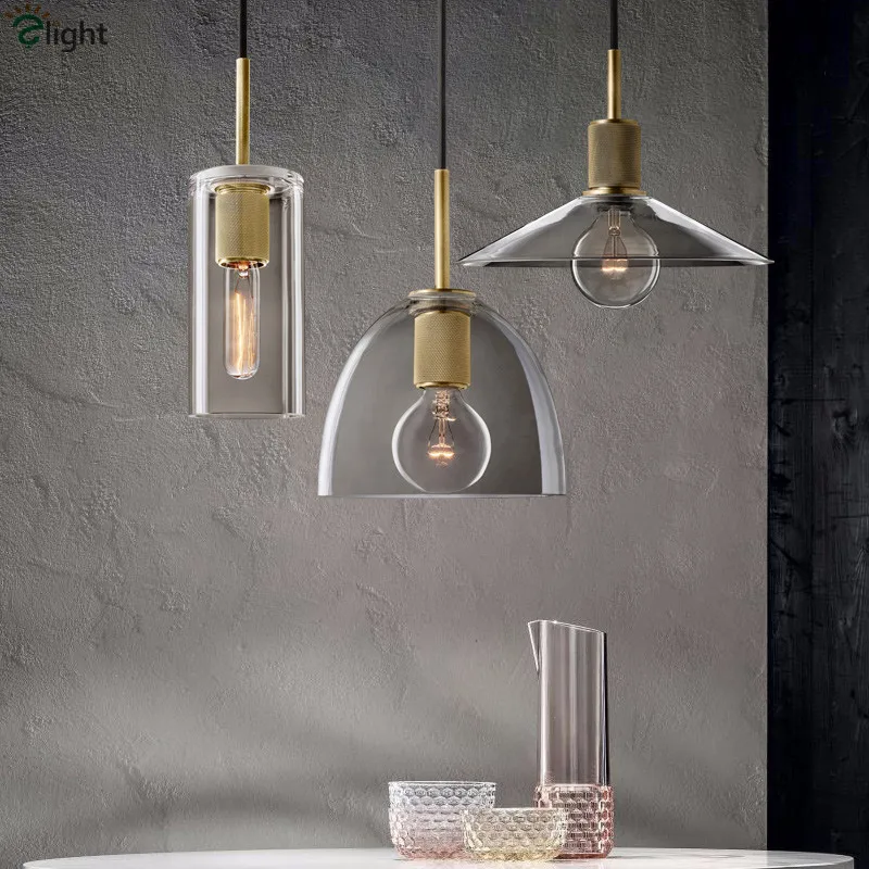 Американский родиевая лампа Edison E27 светодиодный подвесной светильник, LED потолочный светильник, светодиодный потолочный из золотистого металла Стекло светодиодный подвесной светильник Lamparas светильники