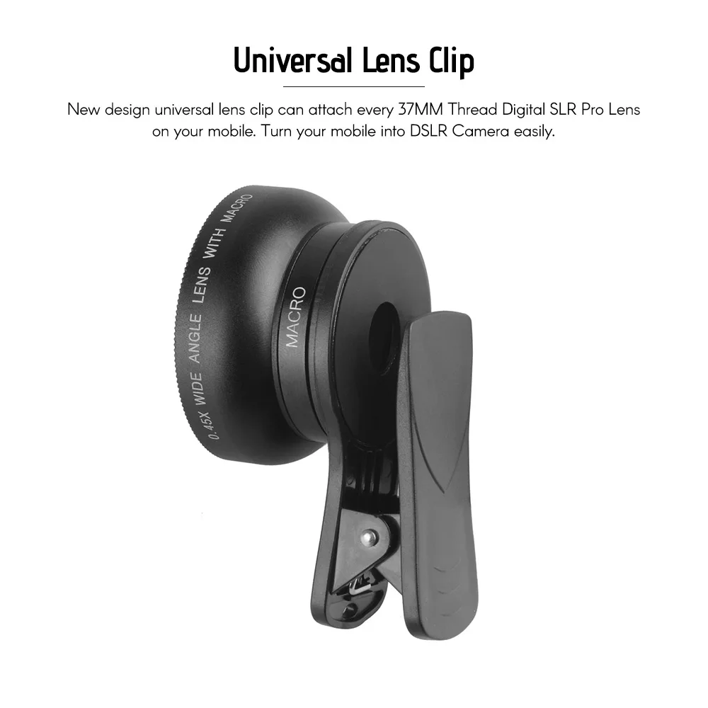 Аксессуары для объектива телефона 0.45X супер широкий угол 12.5X макро объектив HD