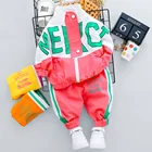 Комплект одежды для младенцев из 2 предметов, кофта с надписью и штаны, повседневный спортивный костюм для детей 1, 2, 3, 4 лет, осень