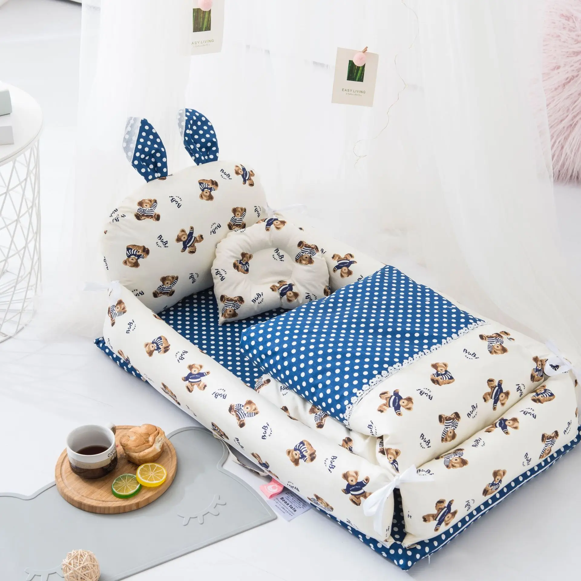 

2021 Time-limited Special Offer Newborn Sleeper Nest Bed Lounger Bassinet Portable Crib Baby Cot Quilt 0-12 With Blanket Month