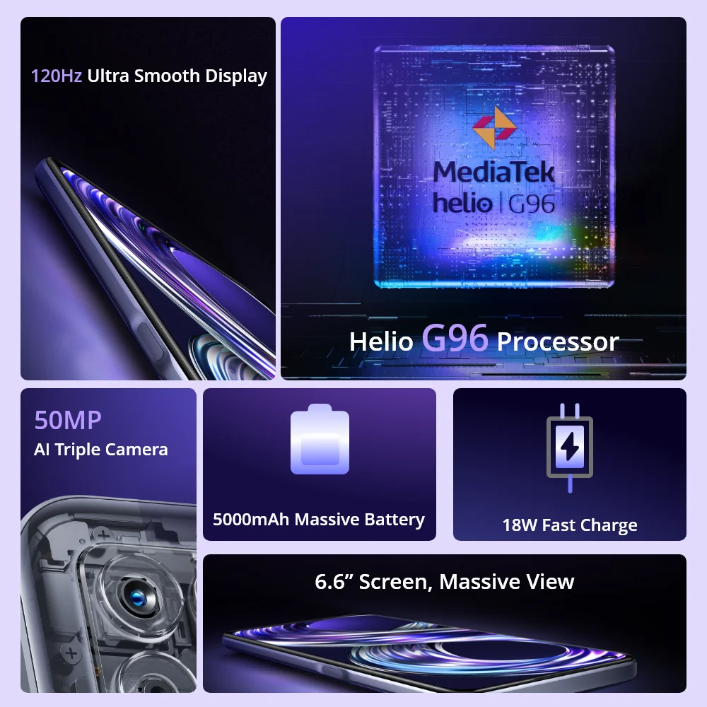 Russian Version realme 8i Helio G96 Octa Core New Smartphone 6.6” FHD+ 120Hz Display 50MP AI Triple Camera 5000mAh Big Battery | Мобильные