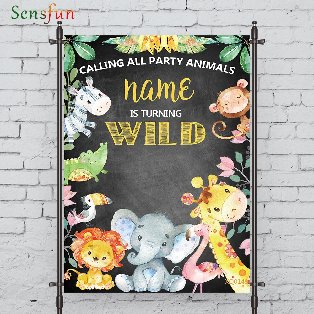 LEVOO фотографического backgroundCartoon живопись животных на день рождения дикий фон