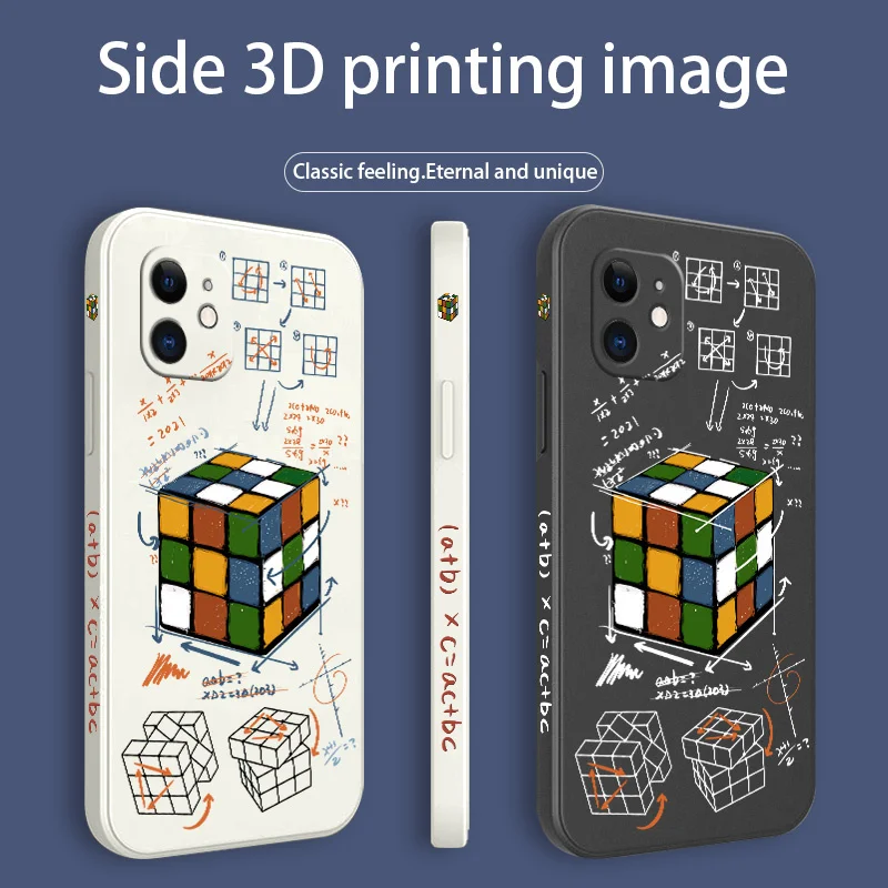 Turnkey lens  Cube Phone Case For iPhone 12 13 Pro Max 11 X XS  XR XSMAX SE2020 8 8Plus 7 7Plus 6 6S Plus Liquid Silicone Cover