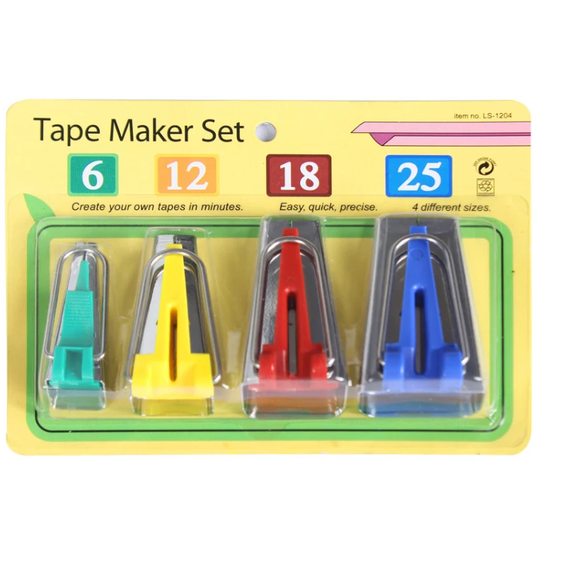 

Fabric Bias Binding 4PCS/SET Tape Maker Kit Binder Foot Wooden Awl Clips Pins Household DIY Sewing Quilting Tool Set 02062309