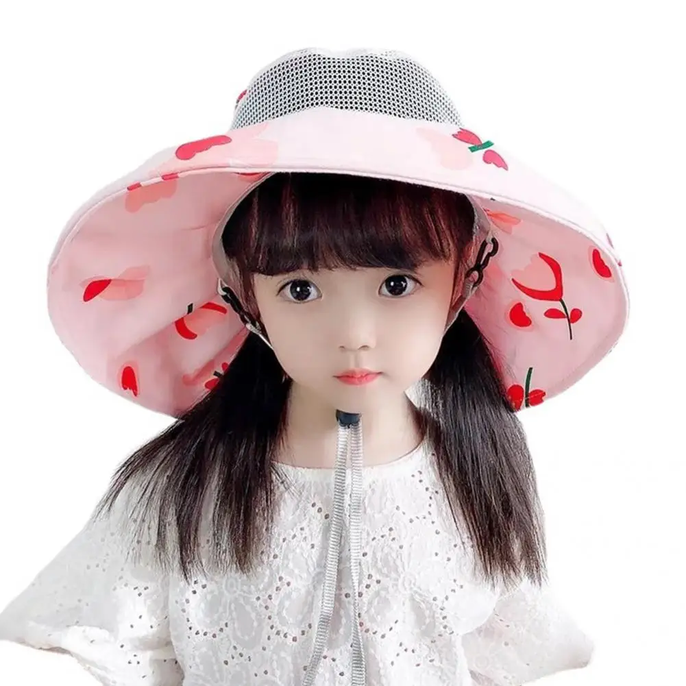 

Lightweight Good Wide Brim Bucket Cap 3 Colors Sun Cap Cartoon Pattern for Students