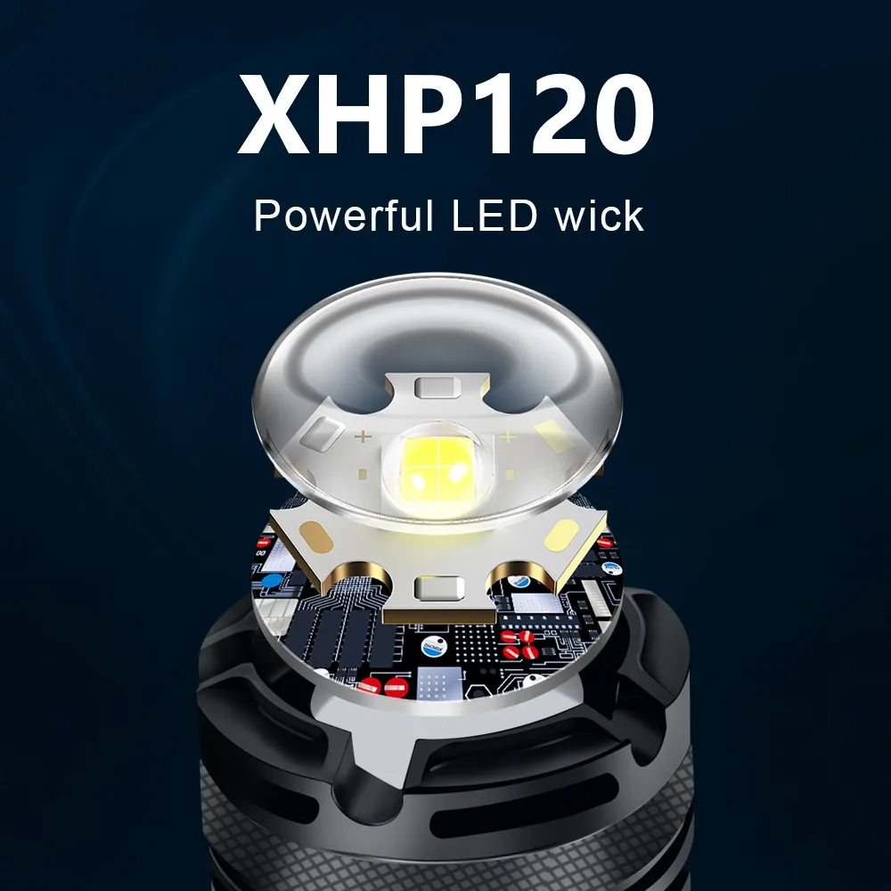 Billig Leistungsstarke Led Taschenlampe XHP120 Multi-farbe Lichter Wiederaufladbare Taktische Taschenlampe 18650 Usb High Power Taschenlampe XHP 90,2 Hand Lampen