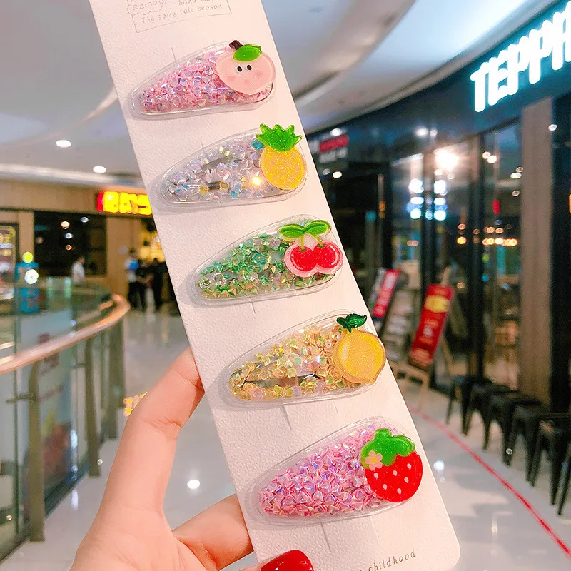 

5Pc/Set Cute Princess Sequin Hairpins Baby Cartoon Hair Clips Korean Hair Grips Barrettes Headwear Toddler Hair Accessories