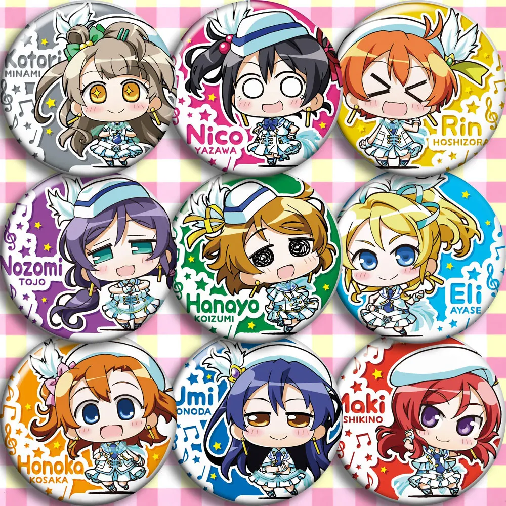 

Brdwn LoveLive Kousaka Honoka Minami Kotori Sonoda Umi Ayase Eli Tojo Nozomi Nishikino Maki Hoshizora Rin Cosplay Badge