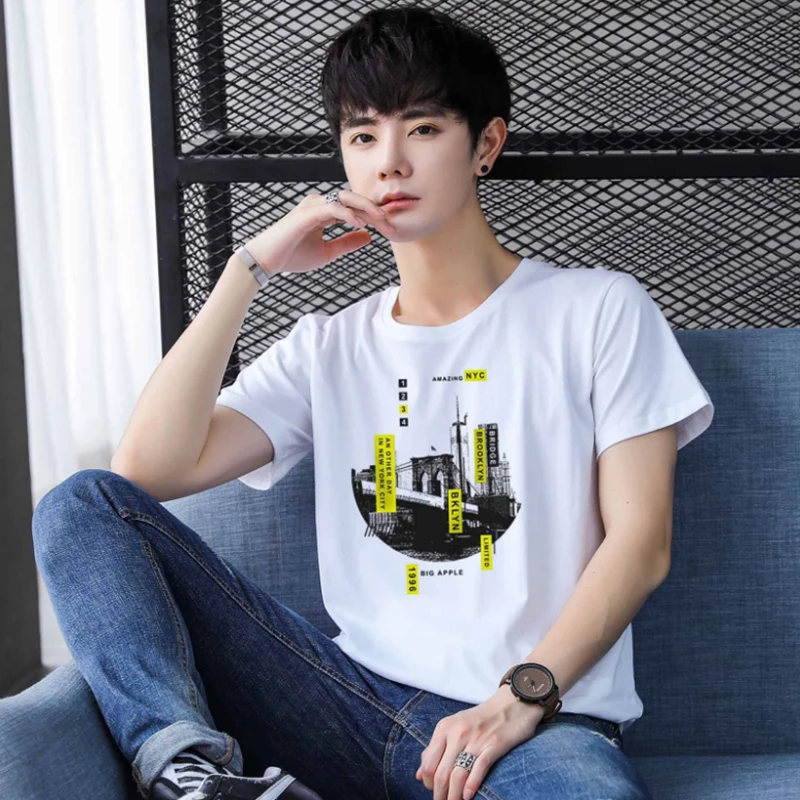 Мужская футболка David Michelangelo летняя с коротким рукавом и забавным принтом