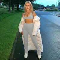 the new spring summer 2021 sexy tube top pants 2 pieces set sports leisure urban trousers suit women tracksuit streetwear