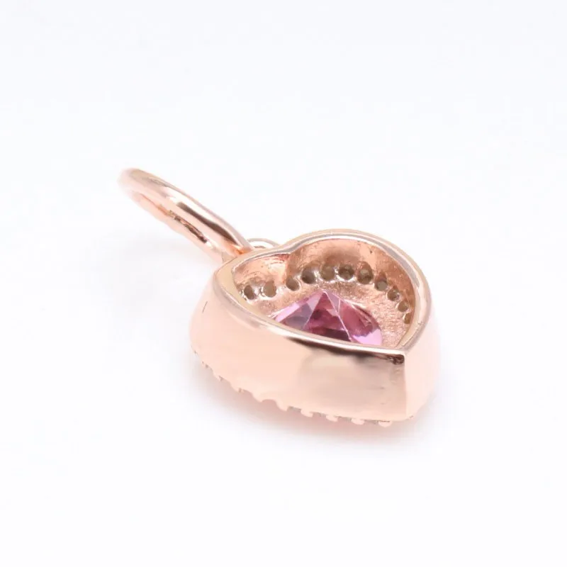 

Original 925 Sterling Silver Charm New Fashion Pink Love Pendant Fit Pandora Women Bracelet & Necklace Diy Jewelry
