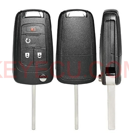 

KEYECU OEM Quality Flip Remote Key Shell 3+1 Button for Chevrolet Opel HU100 No Logo