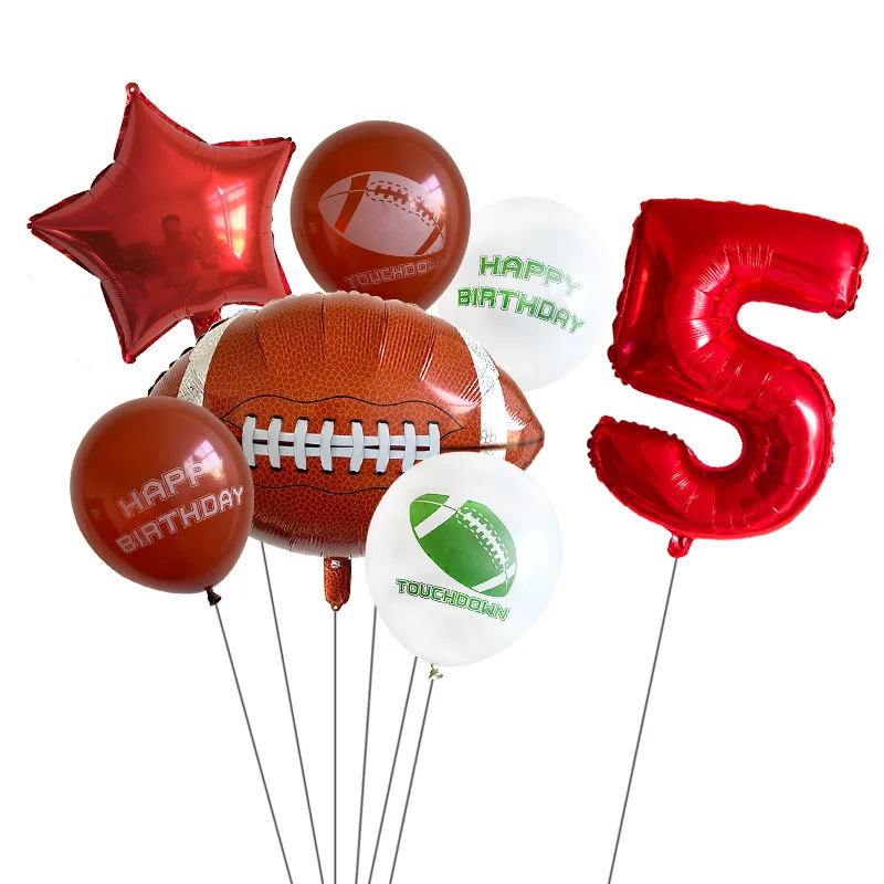 7 шт. новые футбольные Звездные воздушные фольгированные шары с гелием на день