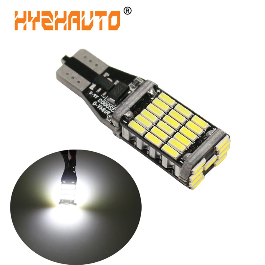 HYZHAUTO 1 шт. T15 W16W светодиодсветильник лампа s белая 6500K Резервное освещение для