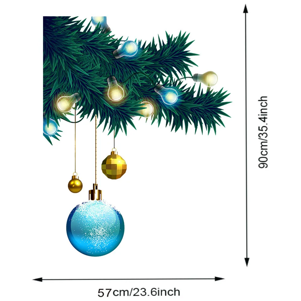 

Merry Christmas Wall Stickers Christmas Ball Christmas Tree Store Xmas Decor Window Glass Decoration Wall Decal Christmas Decor