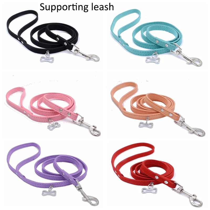 Бриллиантовый цветок, яловая кожа, ПУ блестящий ошейник для собаки, стразы, мягкий поводок для питомца, набор для щенков, маленьких средних собак, аксессуары для шеи