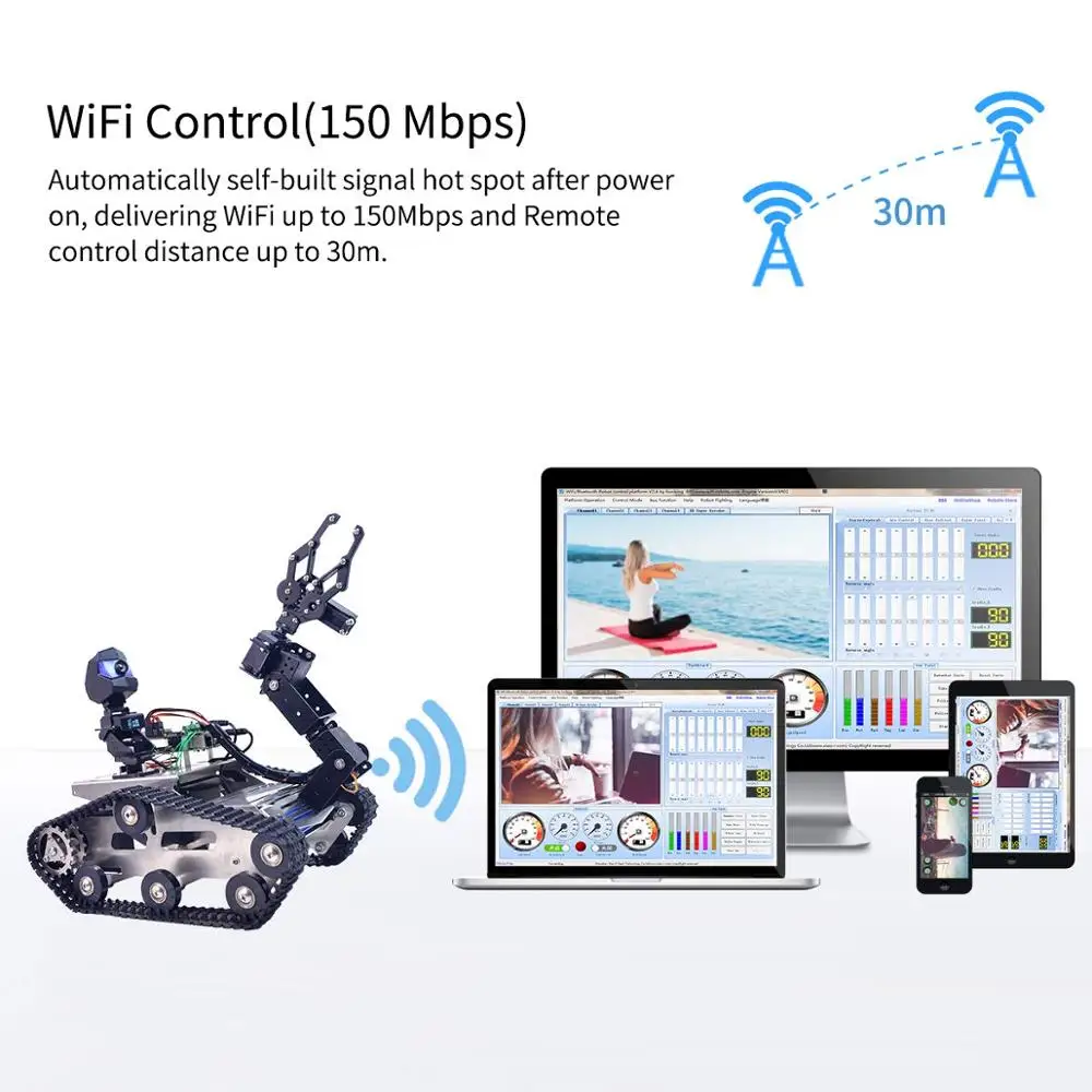 Günstig Smart Roboter Auto Kit Für Raspberry Pi, WiFi/Bluetooth Steuer, Pfad Planung, Programmierbare Roboter Kit