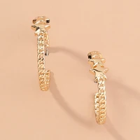 earrings for women golden twist chain stars earrings banquet couple wedding earring fashion jewelry birthday gift for girlfriend