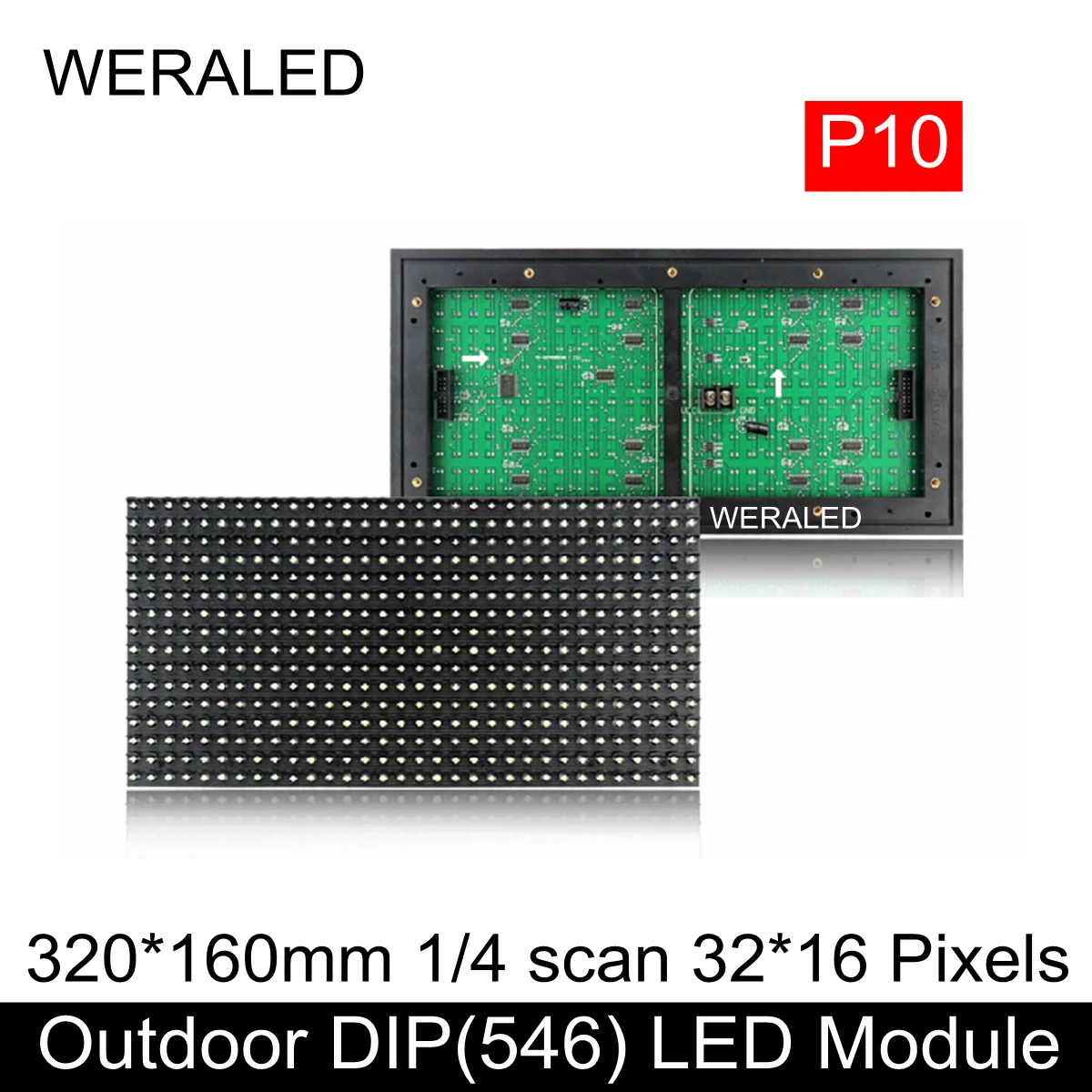 P10 наружная Водонепроницаемая DIP 546 Одиночная 346 двухцветная 32x16 пикселей