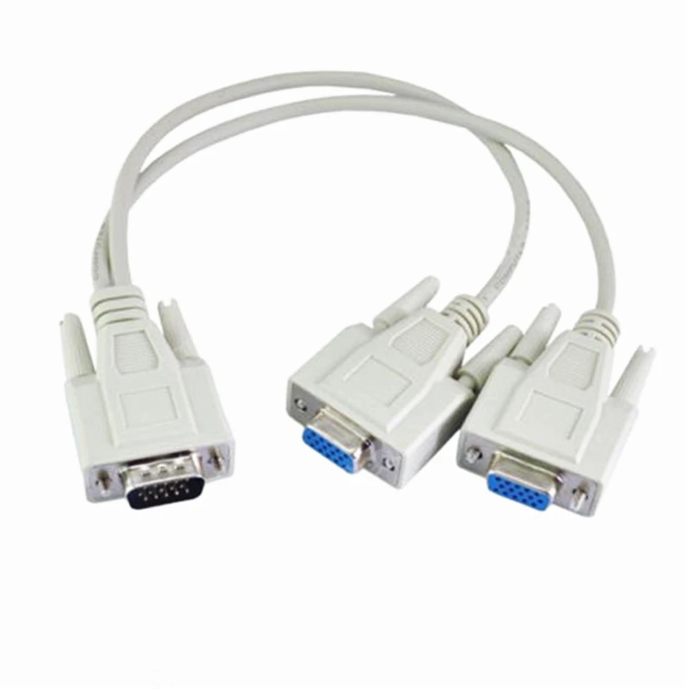 15 контактный сплиттер VGA Male 2 Female Y кабель адаптер SVGA для монитора удлинитель