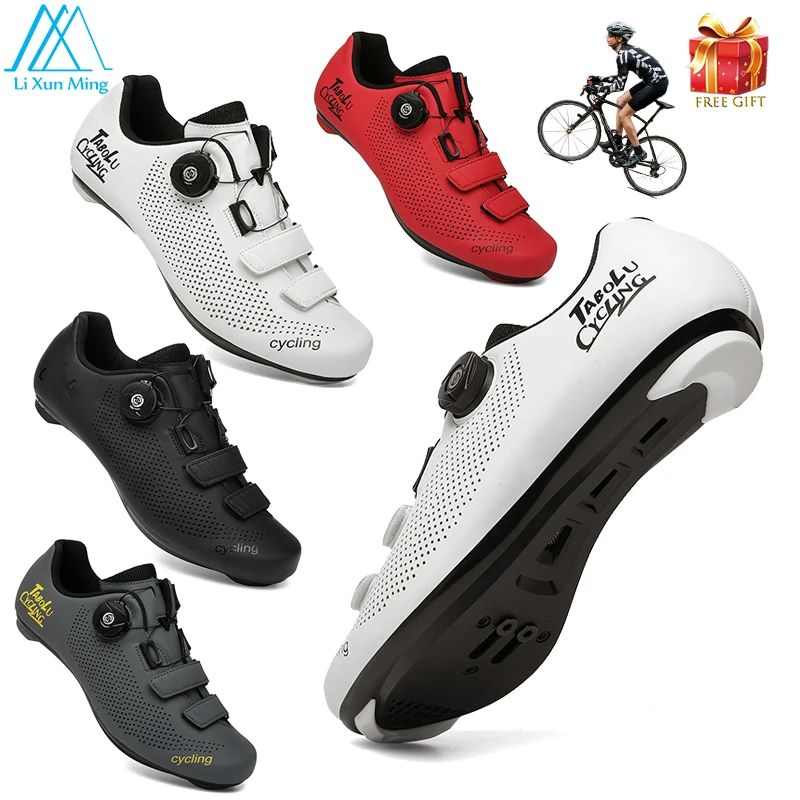 

Профессиональная велосипедная обувь для мужчин и женщин, обувь для езды на велосипеде, без застежки, SPD, спортивные Нескользящие, для горных велосипедов, белые
