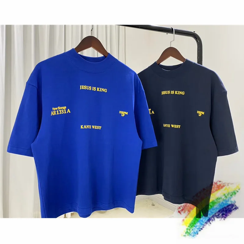 

Jesus Kanye West Is King L.A Listening Party Printed Turtleneck T Shirts Tees Men Women 100% Cotton High Collar T-Shirt