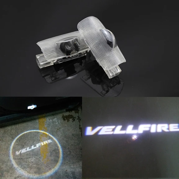 

2 pcs LED car door courtesy light ghost shadow welcome light logo projector emblem For VELLFIRE ALPHARD 30 Series, 20 Series