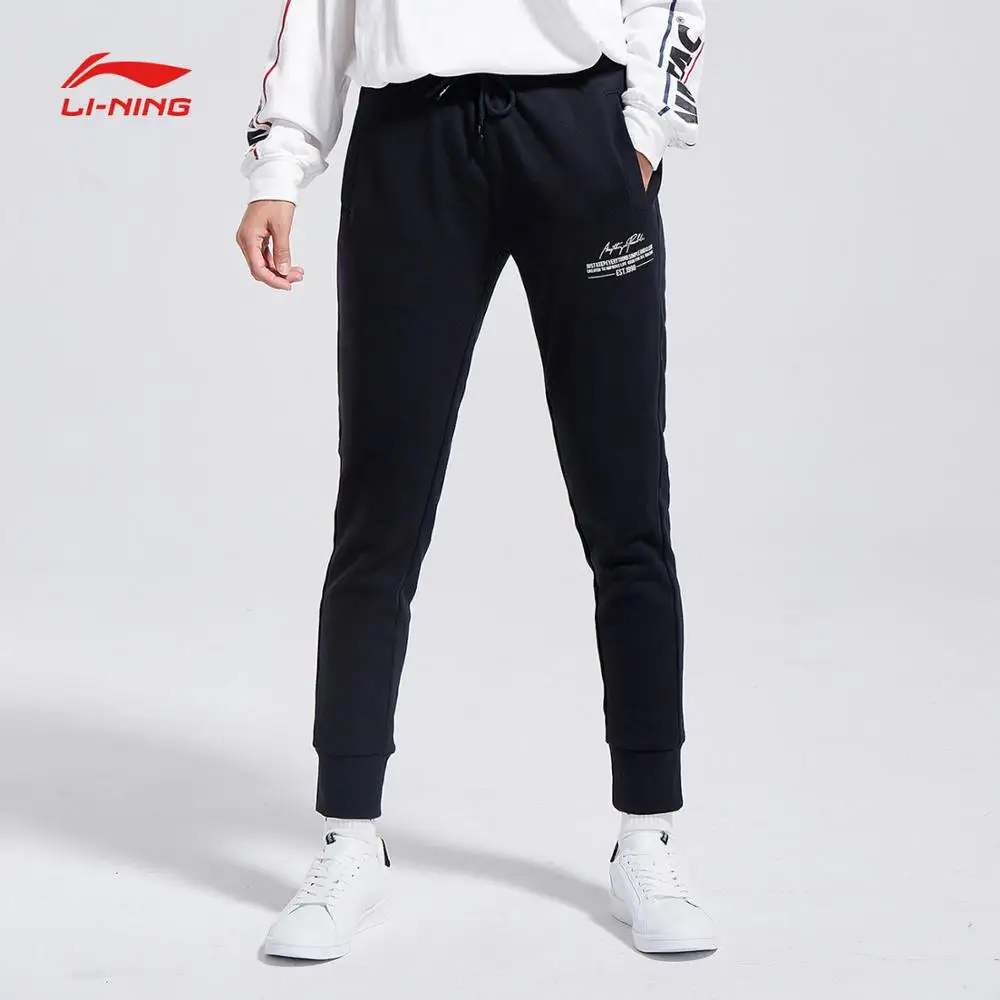 Li-Ning, женские трендовые укороченные штаны, теплые, флисовые, обычные, 62% хлопок, 38% полиэстер, подкладка, спортивные штаны, брюки AKLN702 COND18