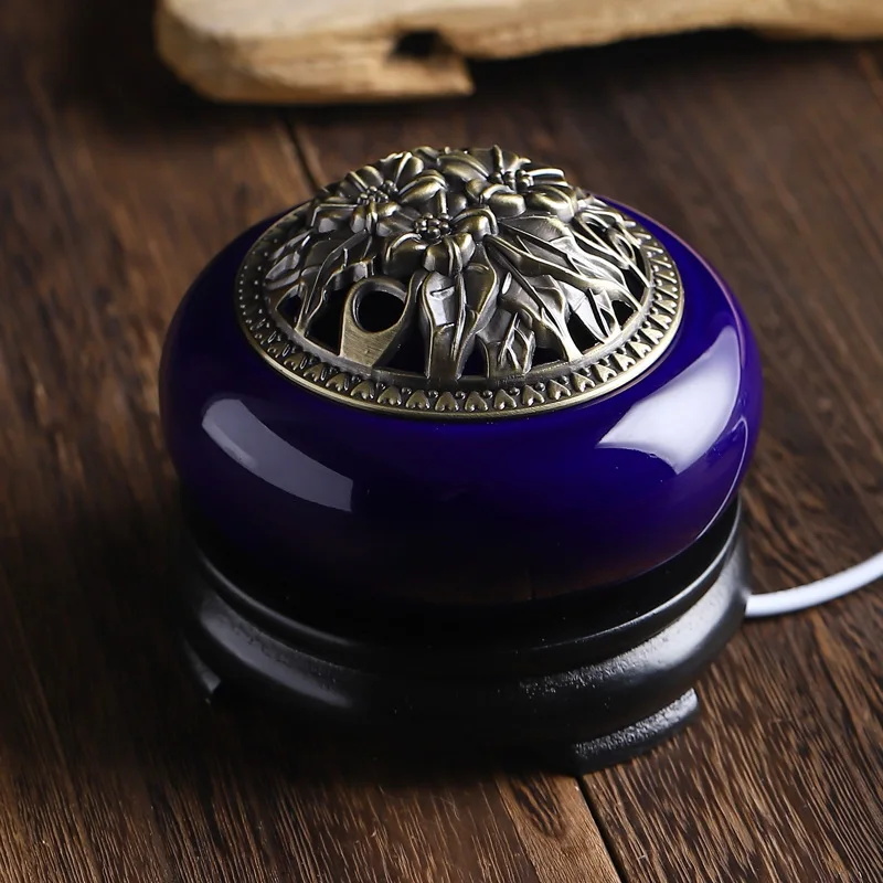 

Electrical Ceramic Incense Burner Unique Creative Incense Holder Vintage Living Room Bruleur Encens Buddhism Decoration EB5XX