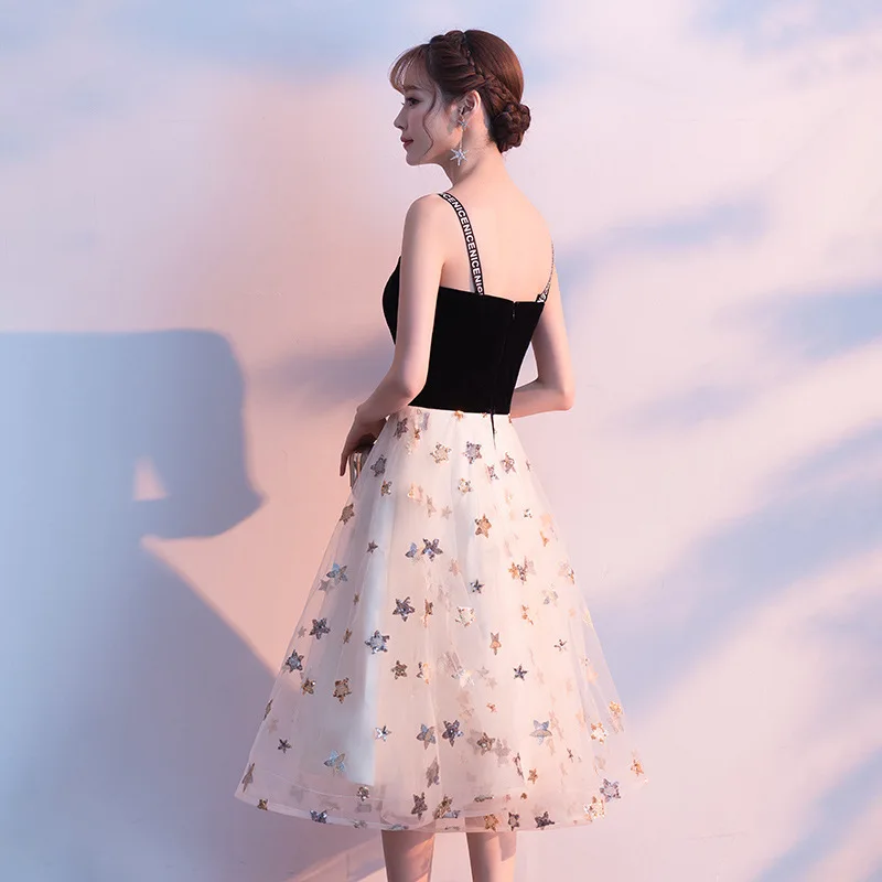 Женское вечернее короткое платье черное с блестками размеры 3XL размера плюс |