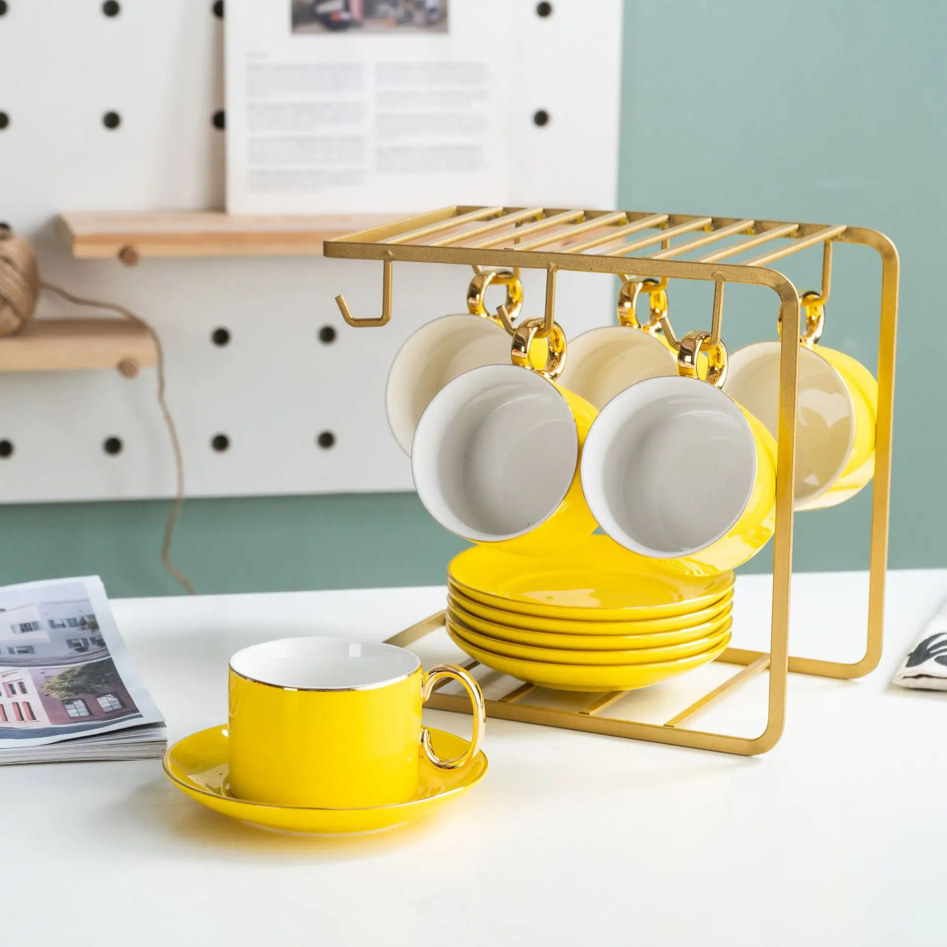 

British Bone China Coffee Mug Crystal Cup Milk Lemon Flower Tea Cup Drinkware with Gift Packing Drop Shipping