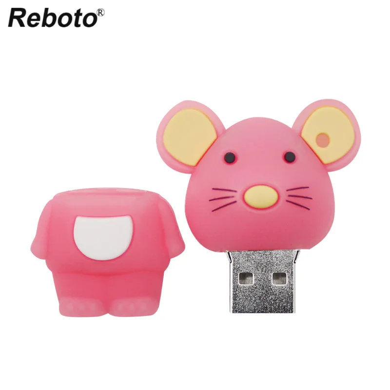 Милая флеш-карта с мультяшной мышкой USB флеш-накопитель 4 ГБ 8 16 32 64 розовая флешка