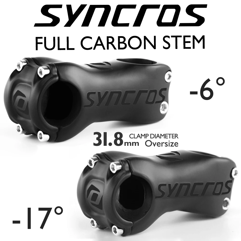 SYNCROS углеродного велосипедный вынос руля угол 6/17 градусов Clamp31.8mm * 70-120 мм супер