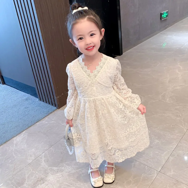 

2022, платье для маленьких девочек, весенние кружевные Детские платья для девочек, одежда для девочек, детская одежда, повседневный костюм, пр...