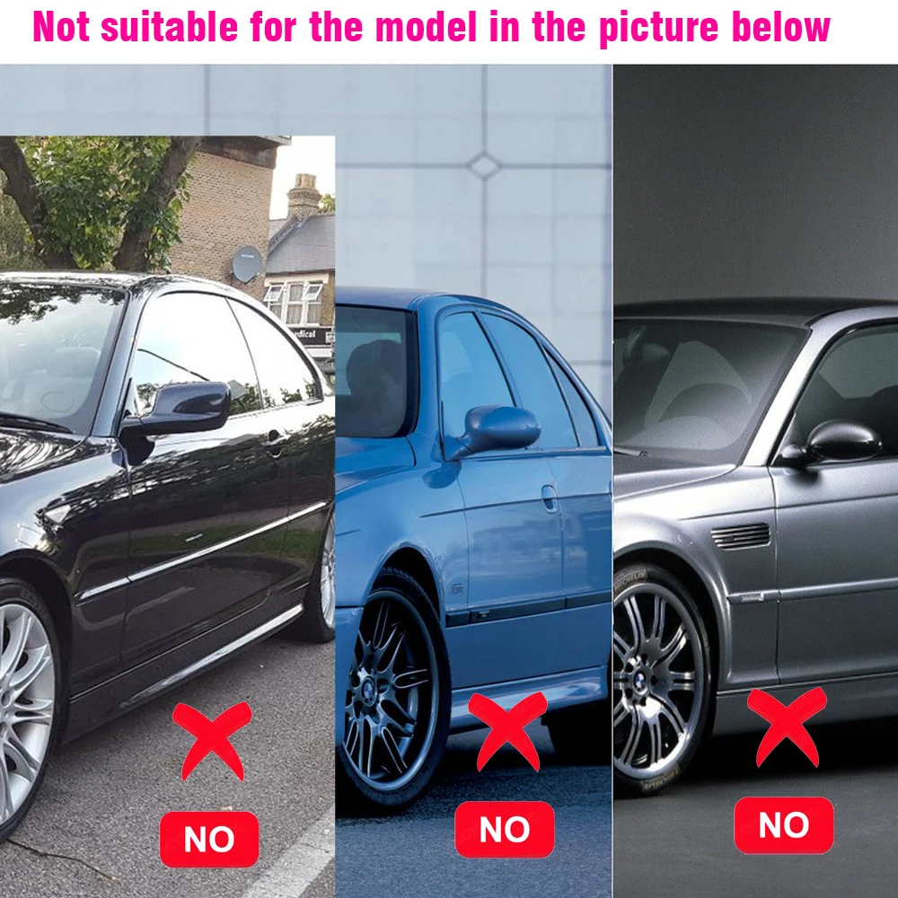 Carbon Fiber Bright black Side Rearview Mirror Cover For BMW 3 5  E39 E46 525i 528i 530i 540i 323i 330i 328i images - 6