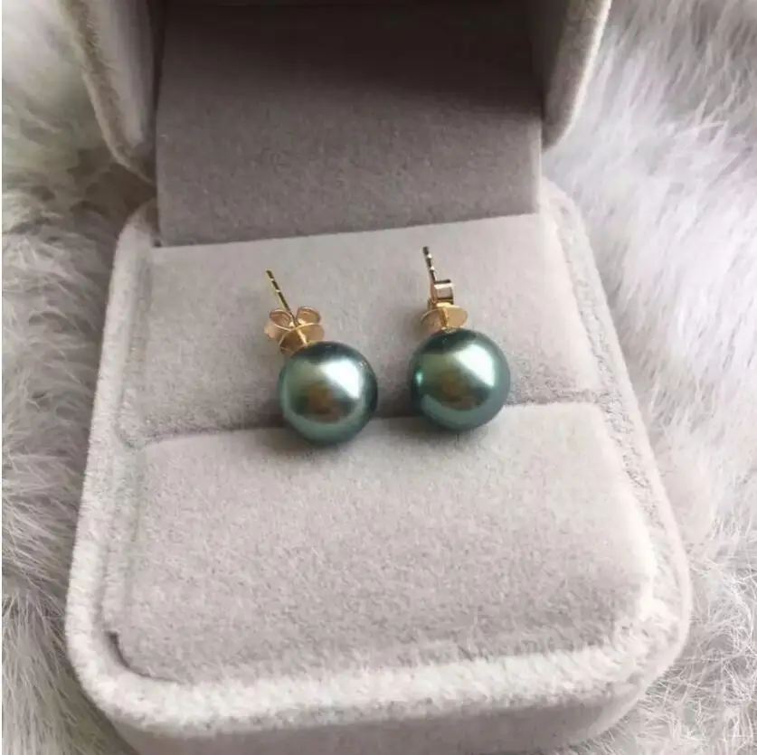 Бесплатная доставка серьги из натурального жемчуга 9 мм настоящий жемчуг южного