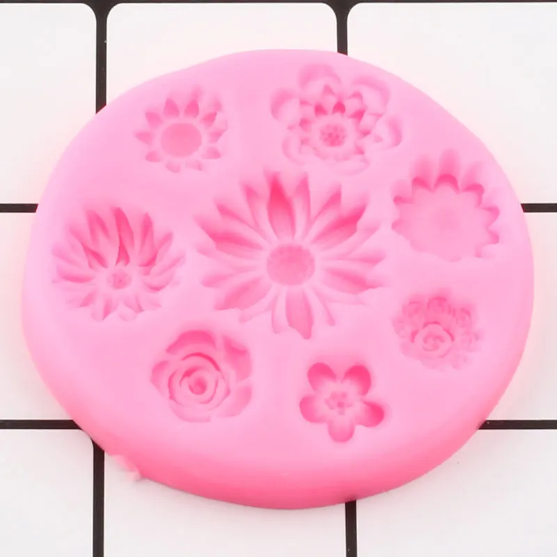 Силиконовые формы в виде цветка ромашки розы Мак кекс Топпер помадка сделай сам