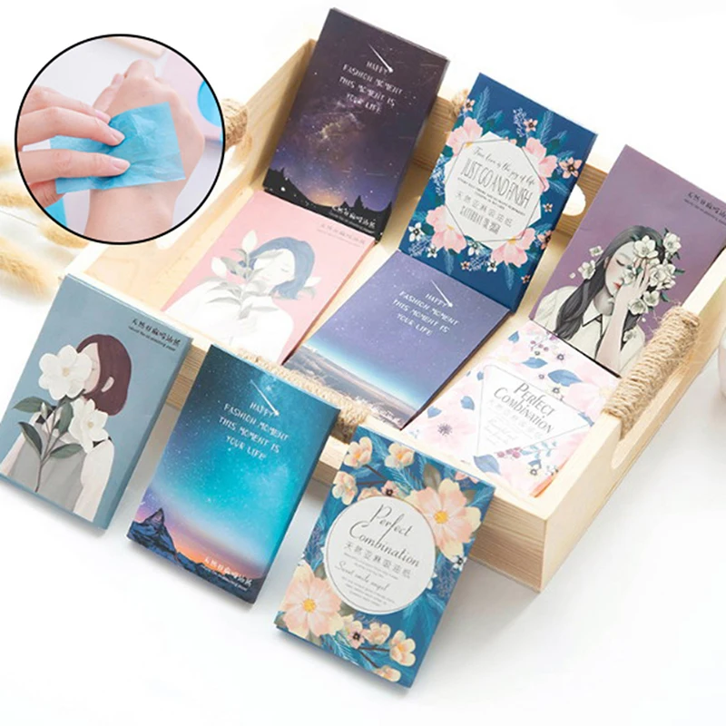 50 листов/упаковка макияж для лица очищающее масло поглощающее пятнистые бумаги