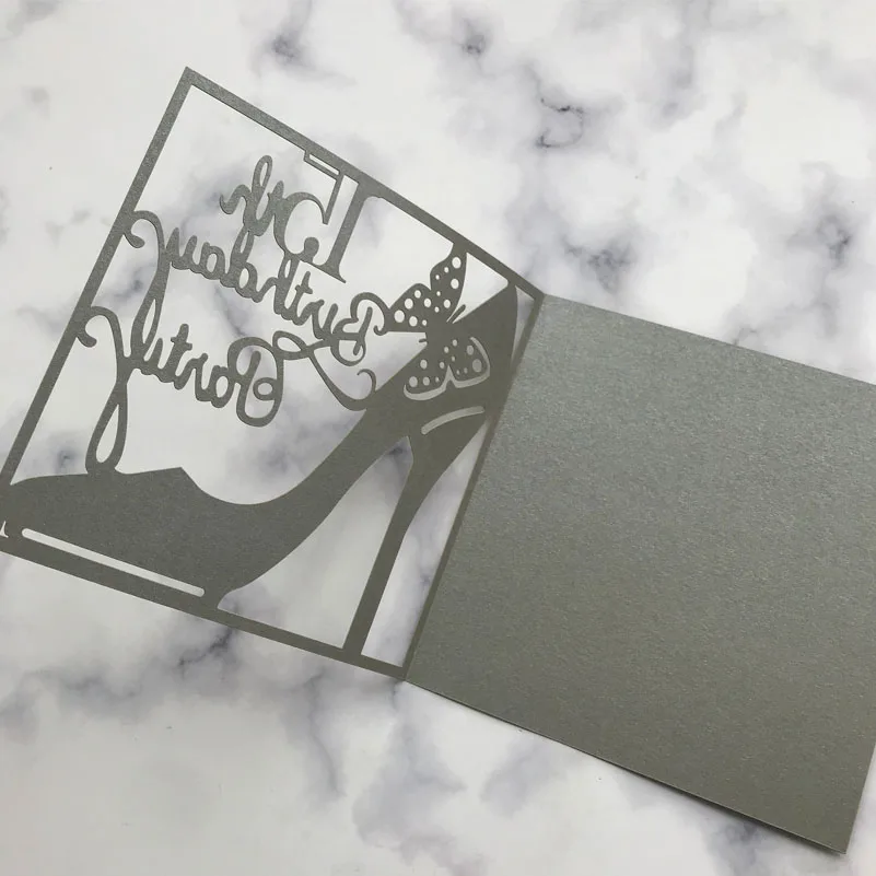 

100pcs/Lot Hollow out Luxury 15th Birthday Party Cards Wedding Christmas Birthday Party Invite Cards Table Wedding Decoration