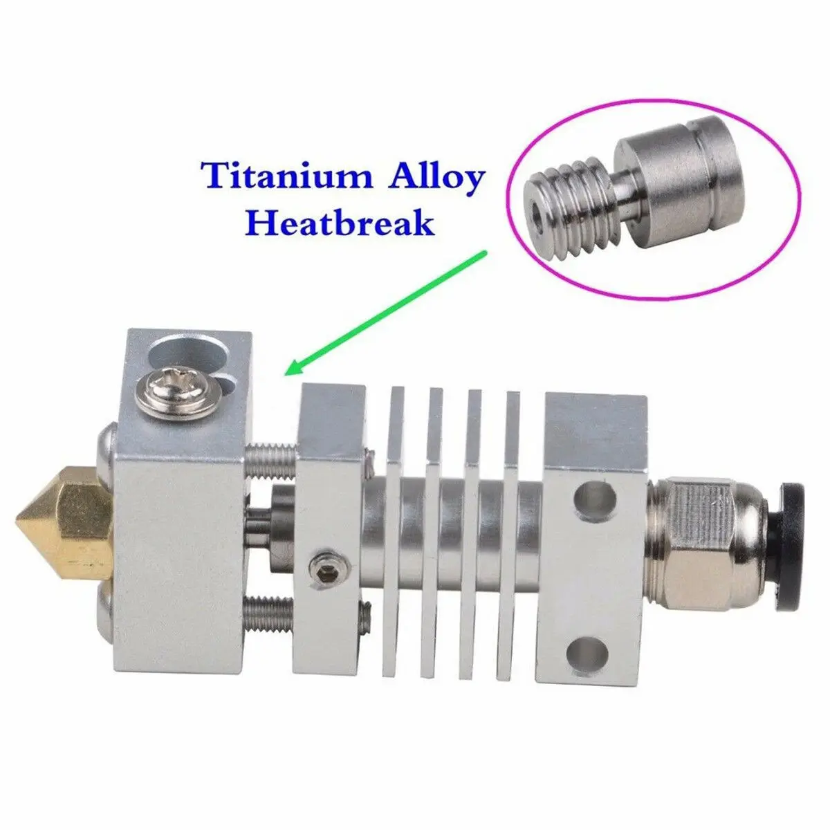 

All Metal Kit W/ Titanium Alloy Thermal Heat Break For CR-10 3D Printer Print Head