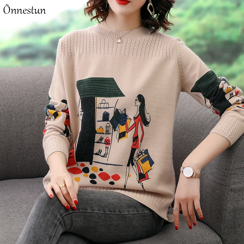 

Свитер женский трикотажный с длинным рукавом, Осень-зима, женские свитера