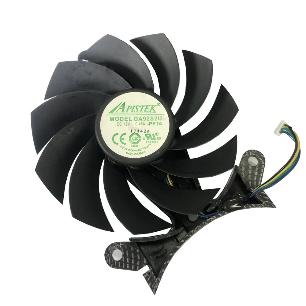 Тройной вентилятор Графика карты 85 мм 4Pin GA92S2U VGA GPU радиатор для ZOTAC GeForce GTX970 980TI 1070