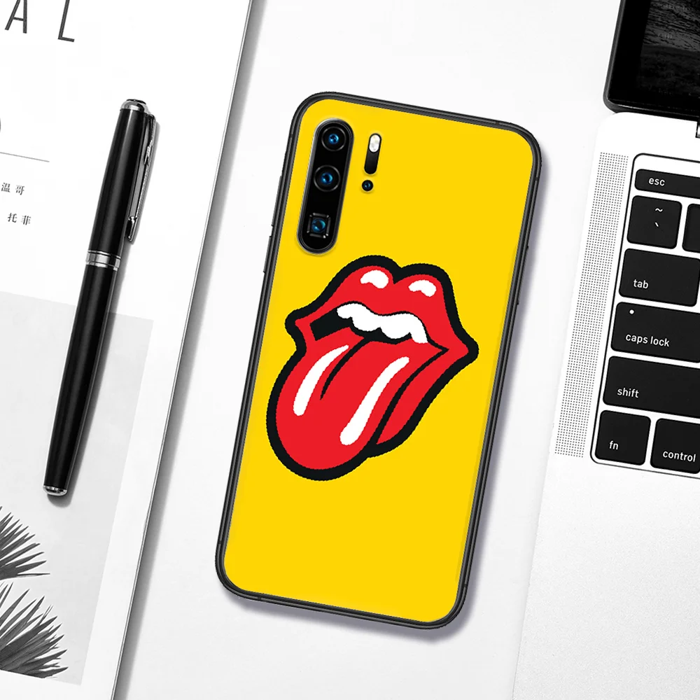 

Rolling Stones Rock Band Phone Case For Huawei P Mate 10 20 30 40 Pro Lite Smart 2019 2021 black Coque 3D Prime Tpu Waterproof