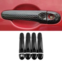 car accessories abs carbon gate door handle trim frame sticker cover moulding for nissan micra k13 tiida c12 sunny latio n17