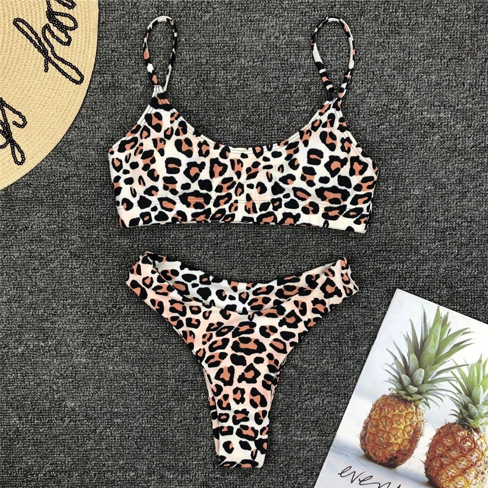 

Sexy Leopard Bikinis 2020 Micro Bikini Set Push Up Thong Biquini High Cut Swimwear Women Mini Swimsuit high waist Bathing Suit