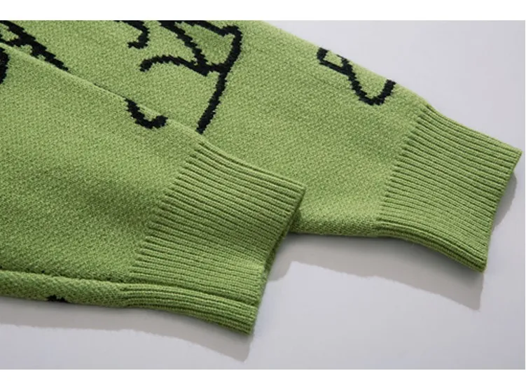 

Sweater Men Harajuku Fashion Knitted Hip Hop Streetwear Dinosaur Cartoon Pullover O-neck Oversize Casual Couple Male Sweaters