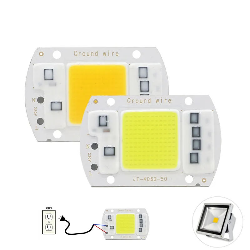 Светодиодная сob лампа с чипами уличный прожектор сделай сам для сада холодного
