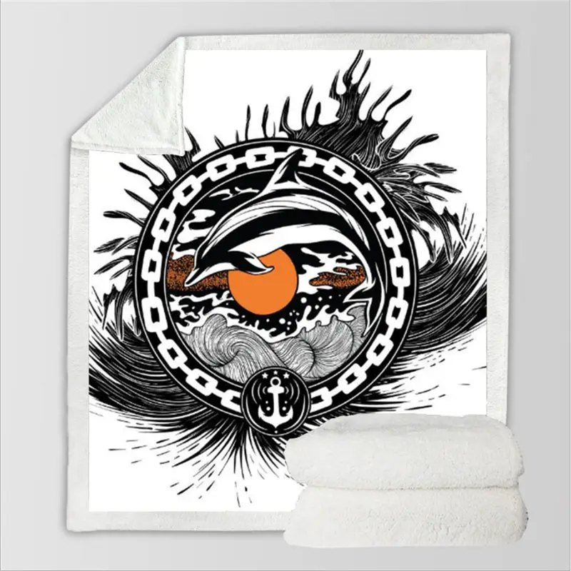 Одеяло толстовка морской принт с животными сон одеяло легкое квадратное