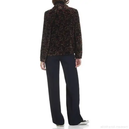 Женская Осенняя куртка с цветочным принтом V-образным вырезом и одной пуговицей |