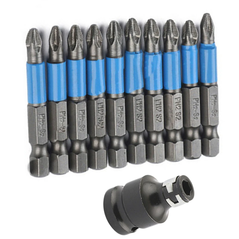 10pcs PH2 Hex Shank Screwdriver Bits Single Side Magnetic Tip Socket Adapter Set tool pparts |